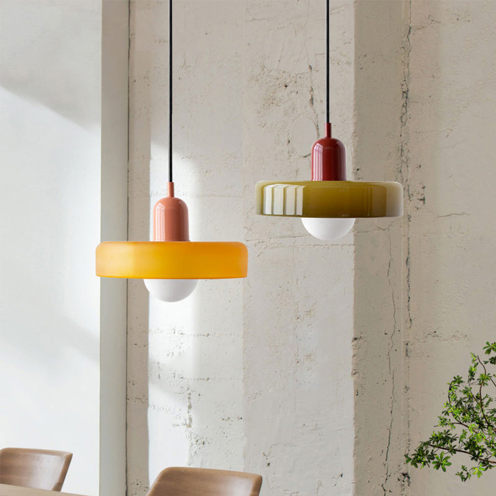 Lysena Bauhaus-Style Colored Glass Pendant Light