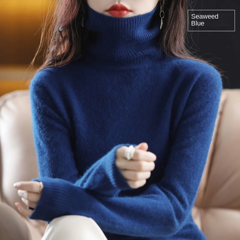 100% Cashmere - Luxury Turtleneck Plush Sweater – Soft Warm Winter Pullover for Effortless Everyday Style 0