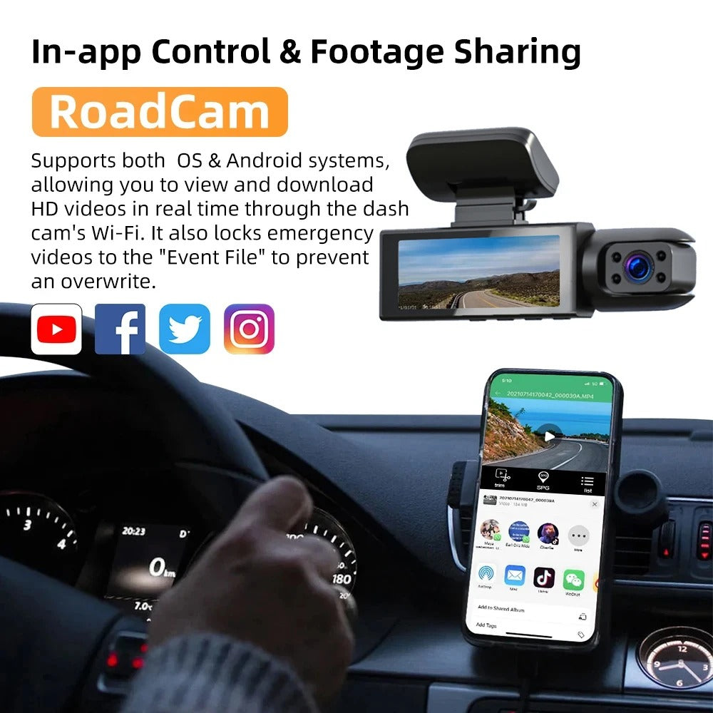 ZenDrive DuoCam 1080P WiFi Kamera Samochodowa Przednia i Wewnętrzna
