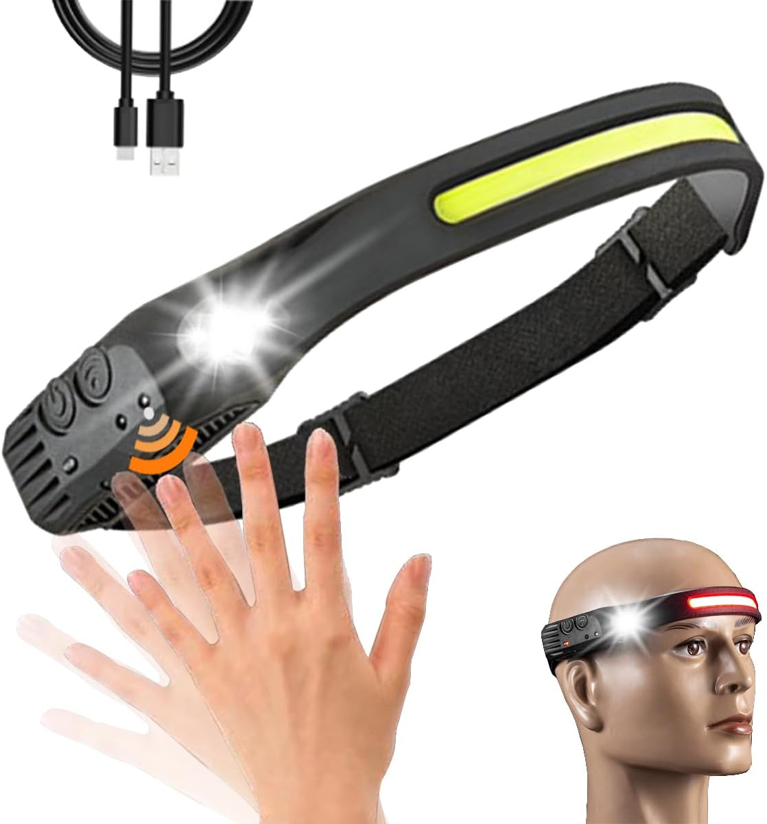 NovaTrail 230° Rechargeable Headlamp with Motion Detection