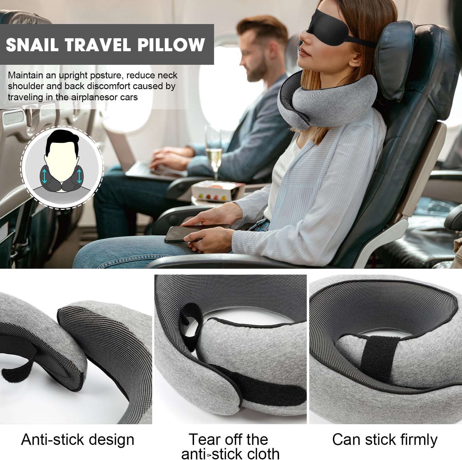 LuminaRest Memory Foam Travel Neck Pillow for Comfort