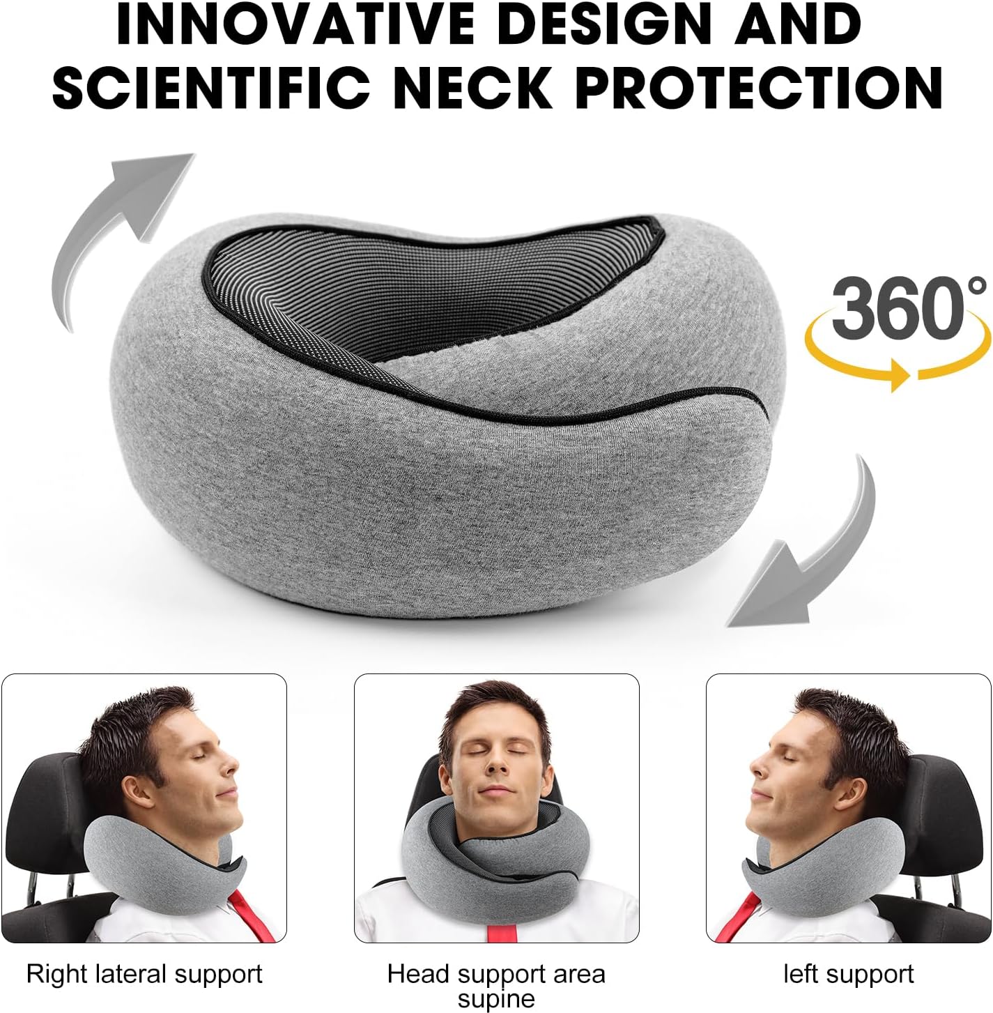 LuminaRest Memory Foam Travel Neck Pillow for Comfort