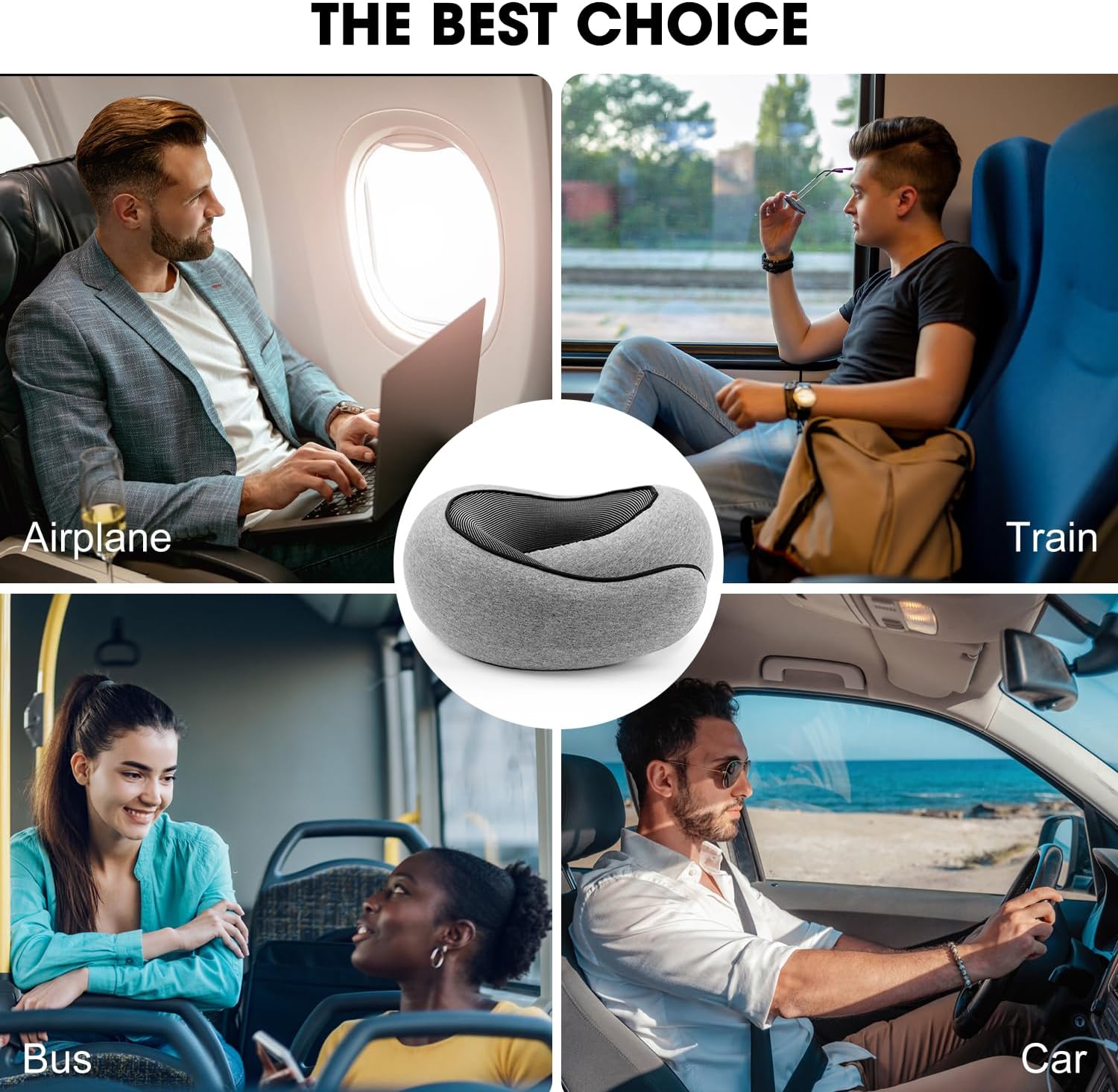 LuminaRest Memory Foam Travel Neck Pillow for Comfort
