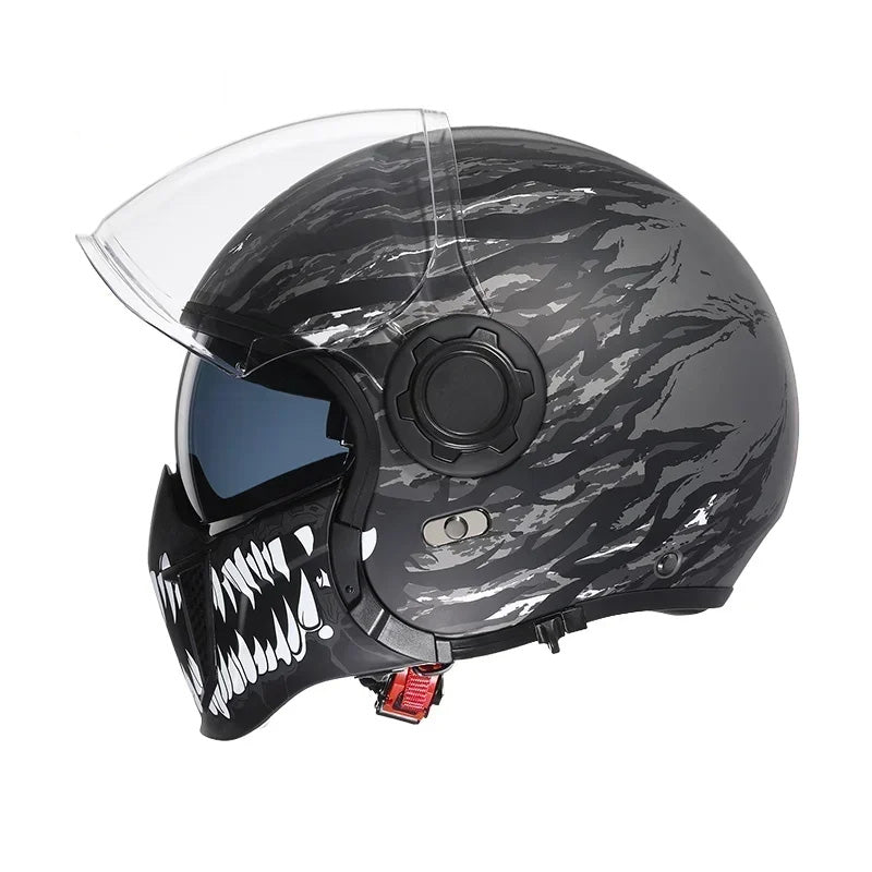 Vintage modulaire helm met dubbele vizieren DOT en ECE