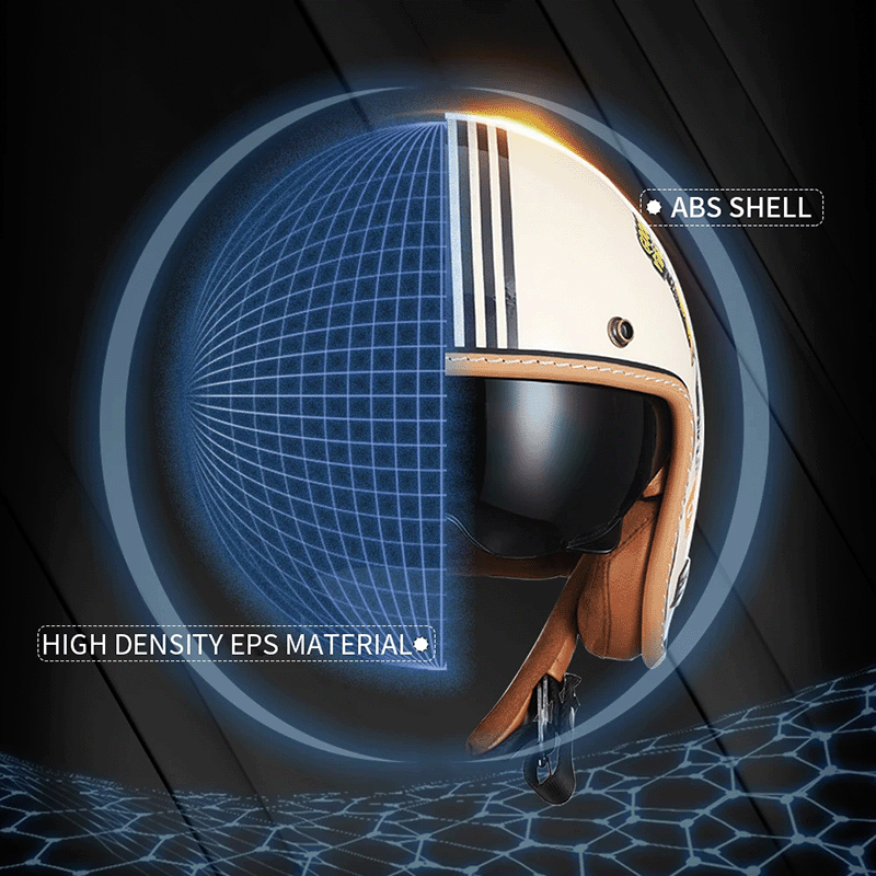 AeroLite Retro Open Face Helmet DOT and ECE Certified