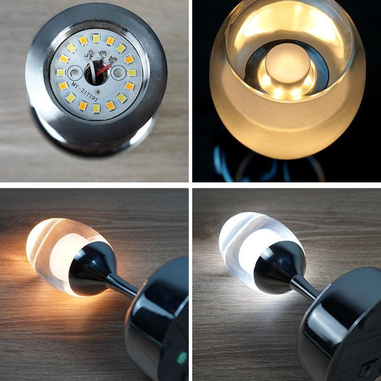 Luma | USB LED vin glass nattlys i krom