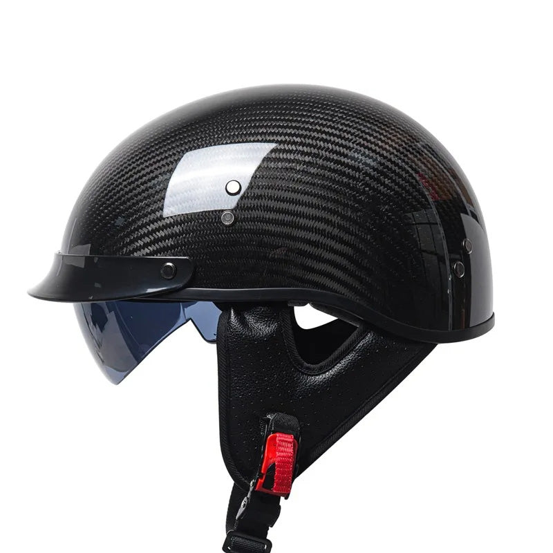 VeloForge hiilikuitu retro puolikas kasvokypärä DOT/ECE