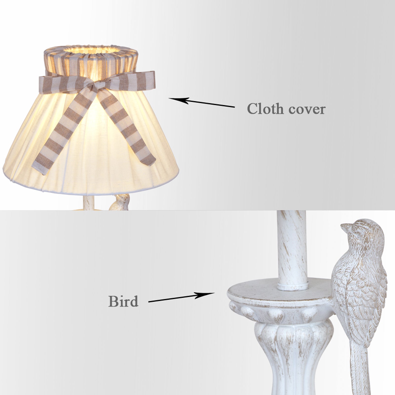 Lampa stołowa Elowen w stylu boho z abażurem z tkaniny