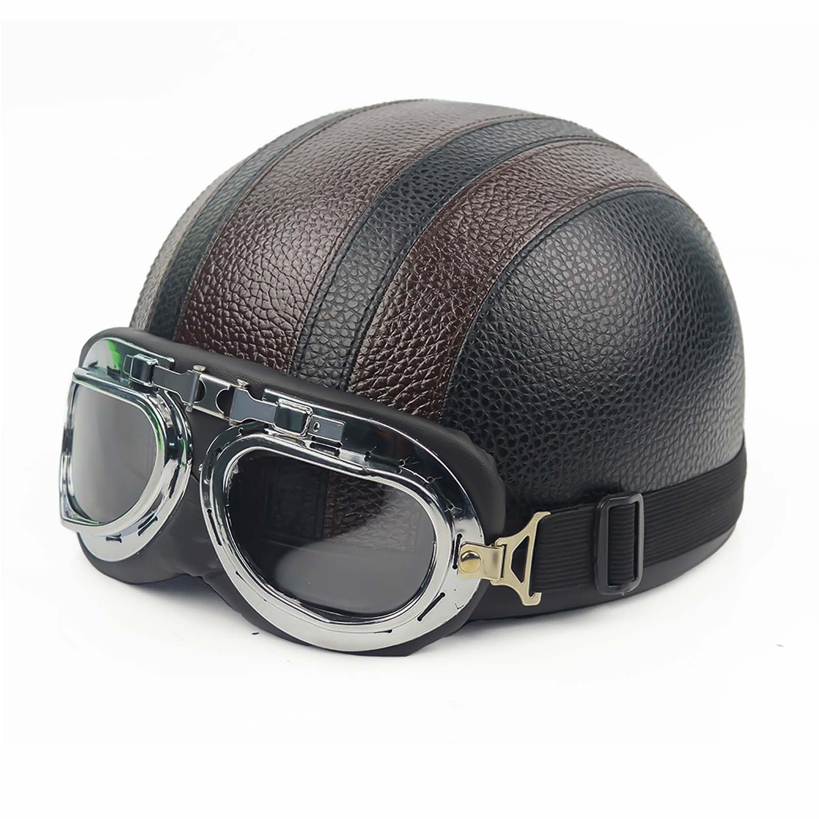 NovaRidge Retro Half-Cruise Motorcycle Helmet Glossy Finish