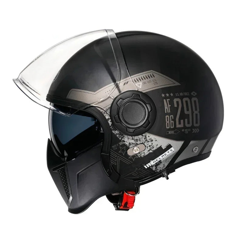 Vintage modulaire helm met dubbele vizieren DOT en ECE