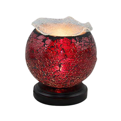 Lunara | Globe-Shaped Glass 1-Light Plug-In Desk Lamp in Blue/Red for Kids' Bedroom