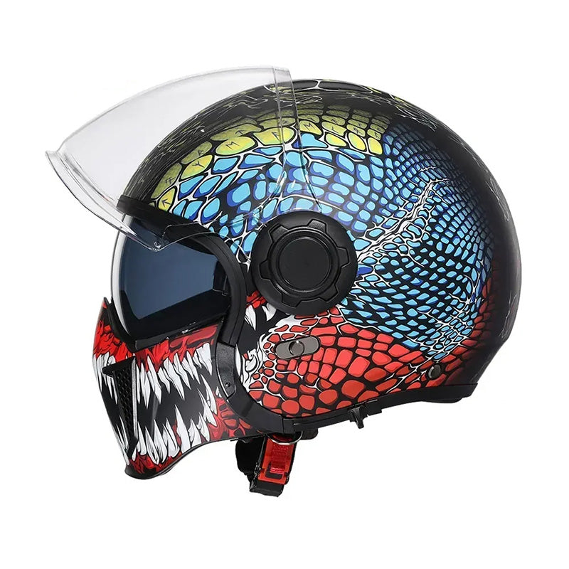 Vintage modulaire helm met dubbele vizieren DOT en ECE