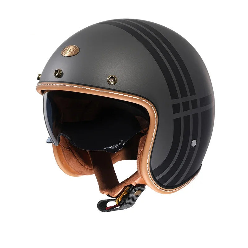 AeroLite Retro Open Face Helmet DOT and ECE Certified