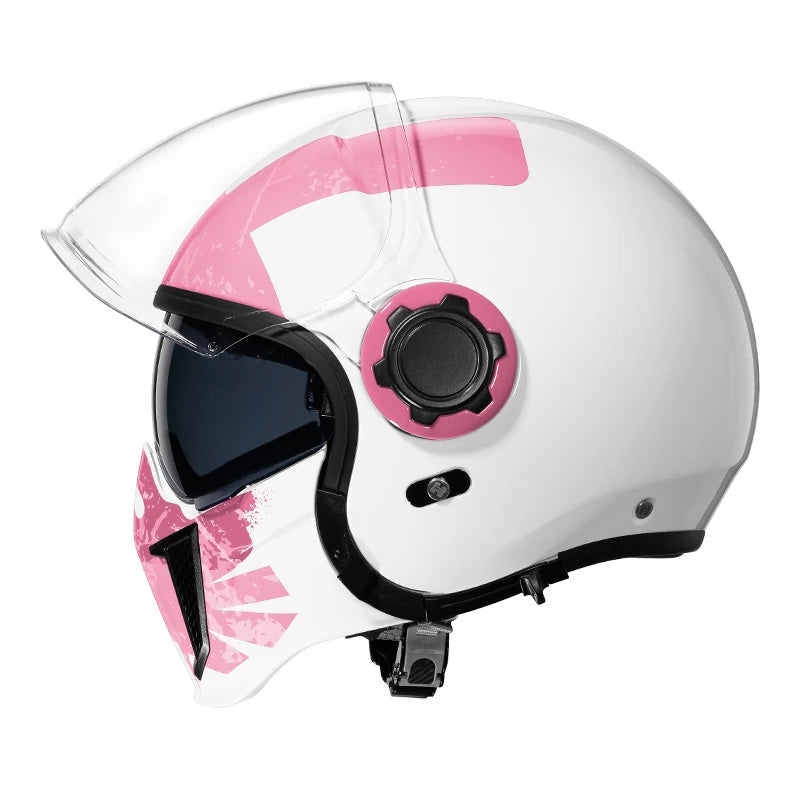 Vintage modulaire helm met dubbele vizieren DOT en ECE