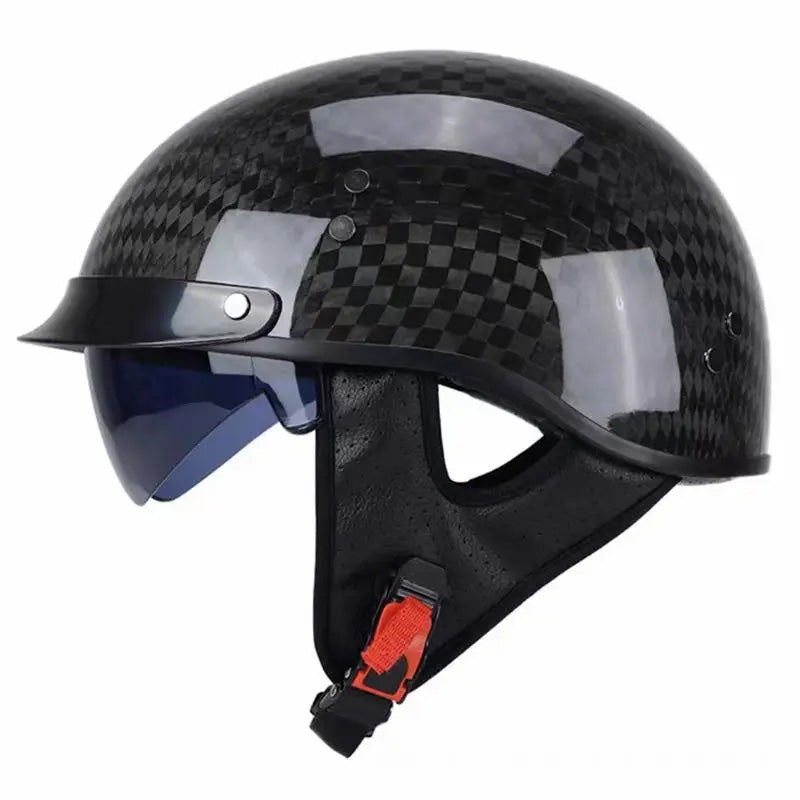 VeloForge hiilikuitu retro puolikas kasvokypärä DOT/ECE