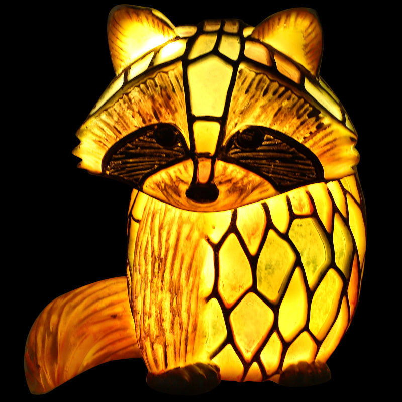 LumiFauna Stained Glass Animal Lamps — 7 Styles: Bear, Panda, Elk, Pig, Giraffe, Rabbit, Raccoon