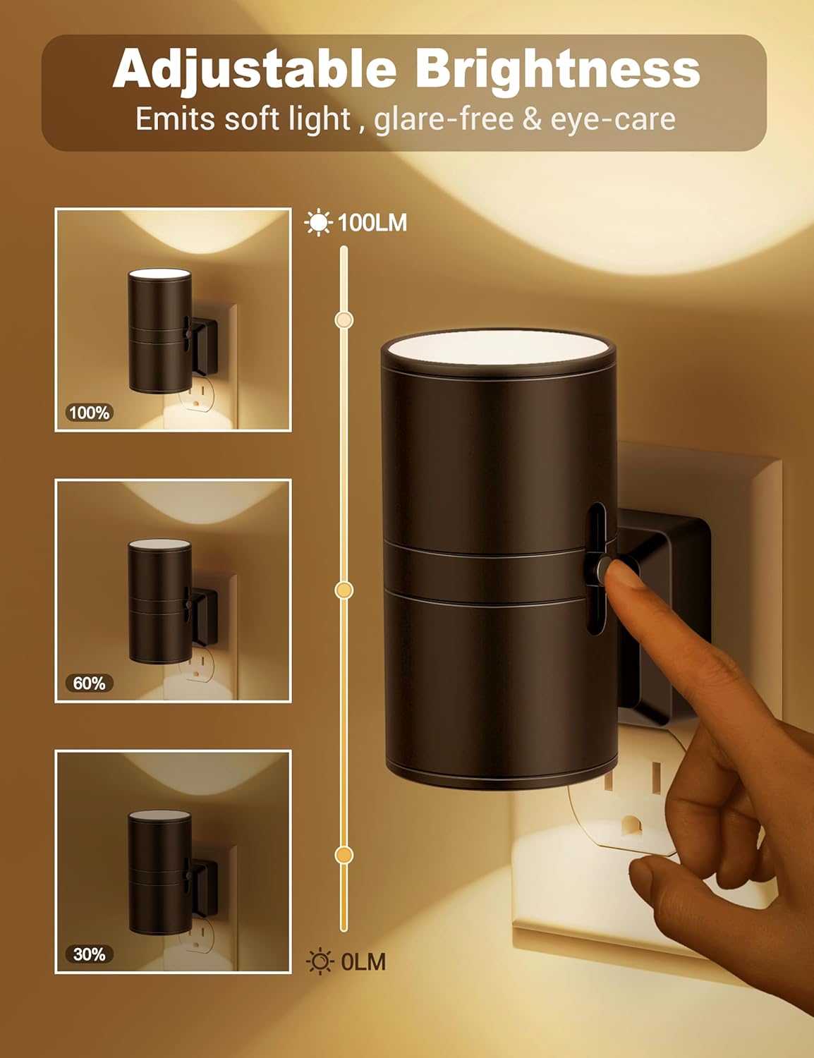 Lumiara | Dimbar LED-nattlampe med automatisk skumringssensor for stilfull atmosfære