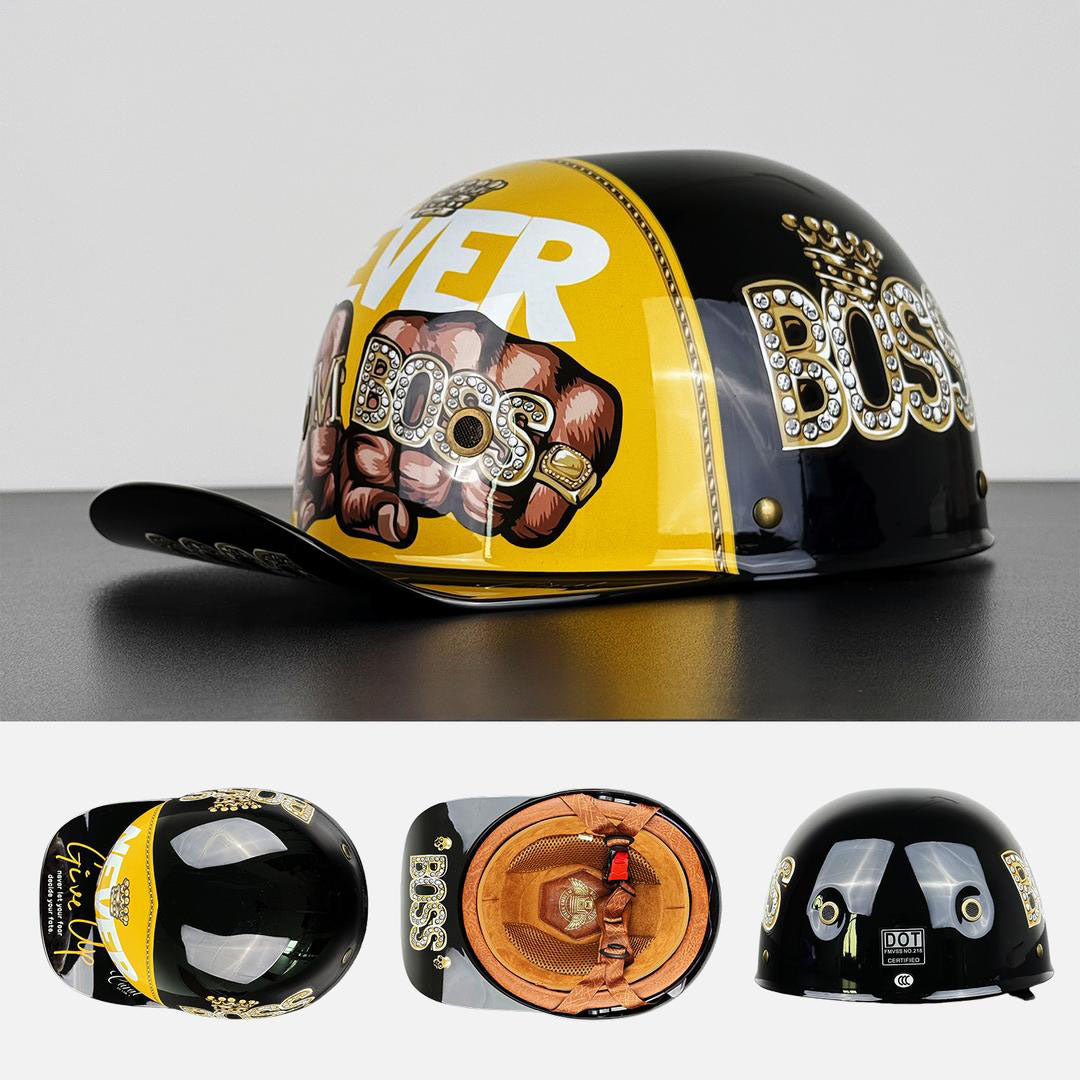 Capacete de Moto VeloCap com Estilo de Boné de Basebol DOT & ECE