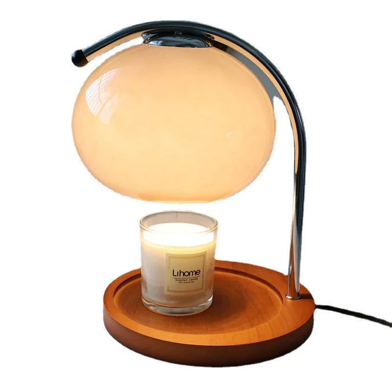 Lumenora | Retro Glass Candle Warmer Desk Lamp for Aromatherapy in Bedroom and Office