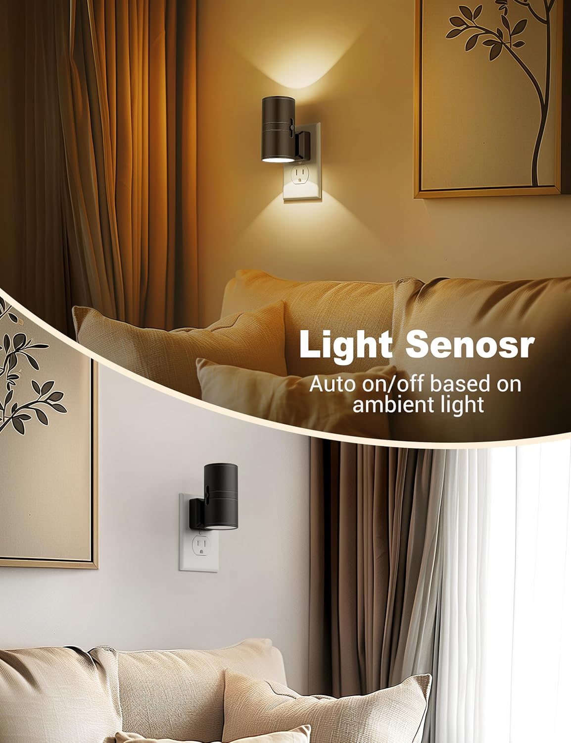 Lumiara | Dimbar LED-nattlampe med automatisk skumringssensor for stilfull atmosfære