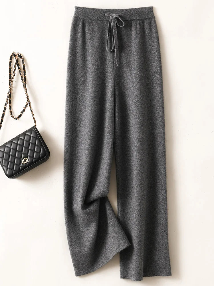 Adele Women’s Wide-Leg Knit Pants – Soft Loose Fit 100% Merino Wool Trousers for Autumn/Winter 5