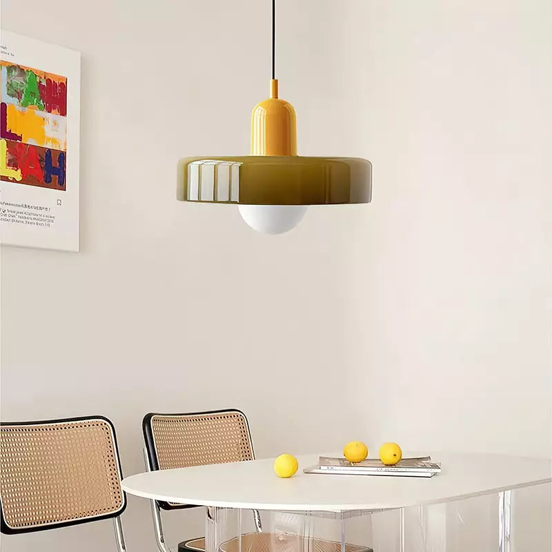 Lysena Bauhaus-Style Colored Glass Pendant Light