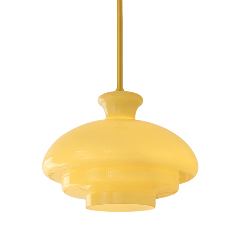Marlon | Bauhaus Cream Yellow Glass Pendant Light