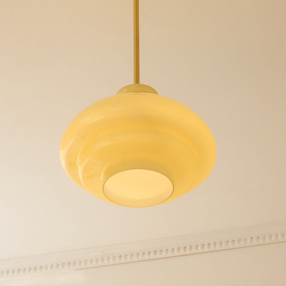 Marlon | Bauhaus Cream Yellow Glass Pendant Light