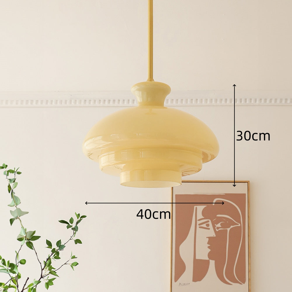 Marlon | Bauhaus Cream Yellow Glass Pendant Light