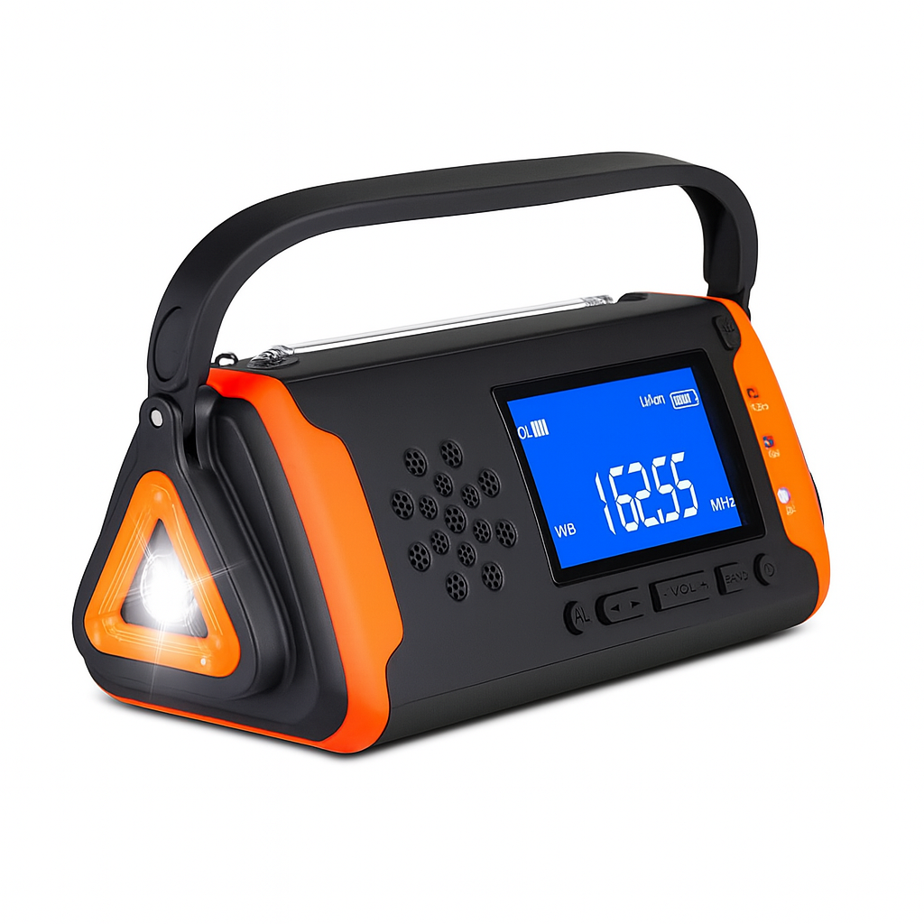 Solar-Powered Emergency Radio With Hand Crank, 4000mAh