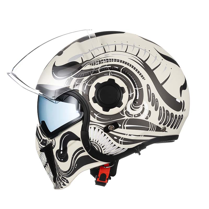 Vintage modulaire helm met dubbele vizieren DOT en ECE