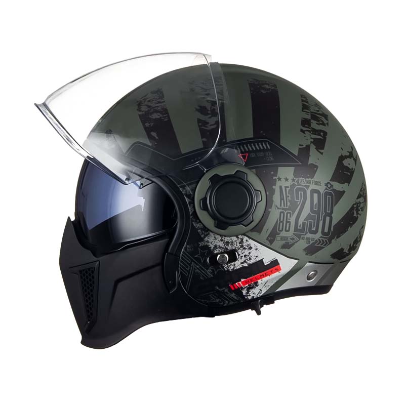 Vintage modulaire helm met dubbele vizieren DOT en ECE