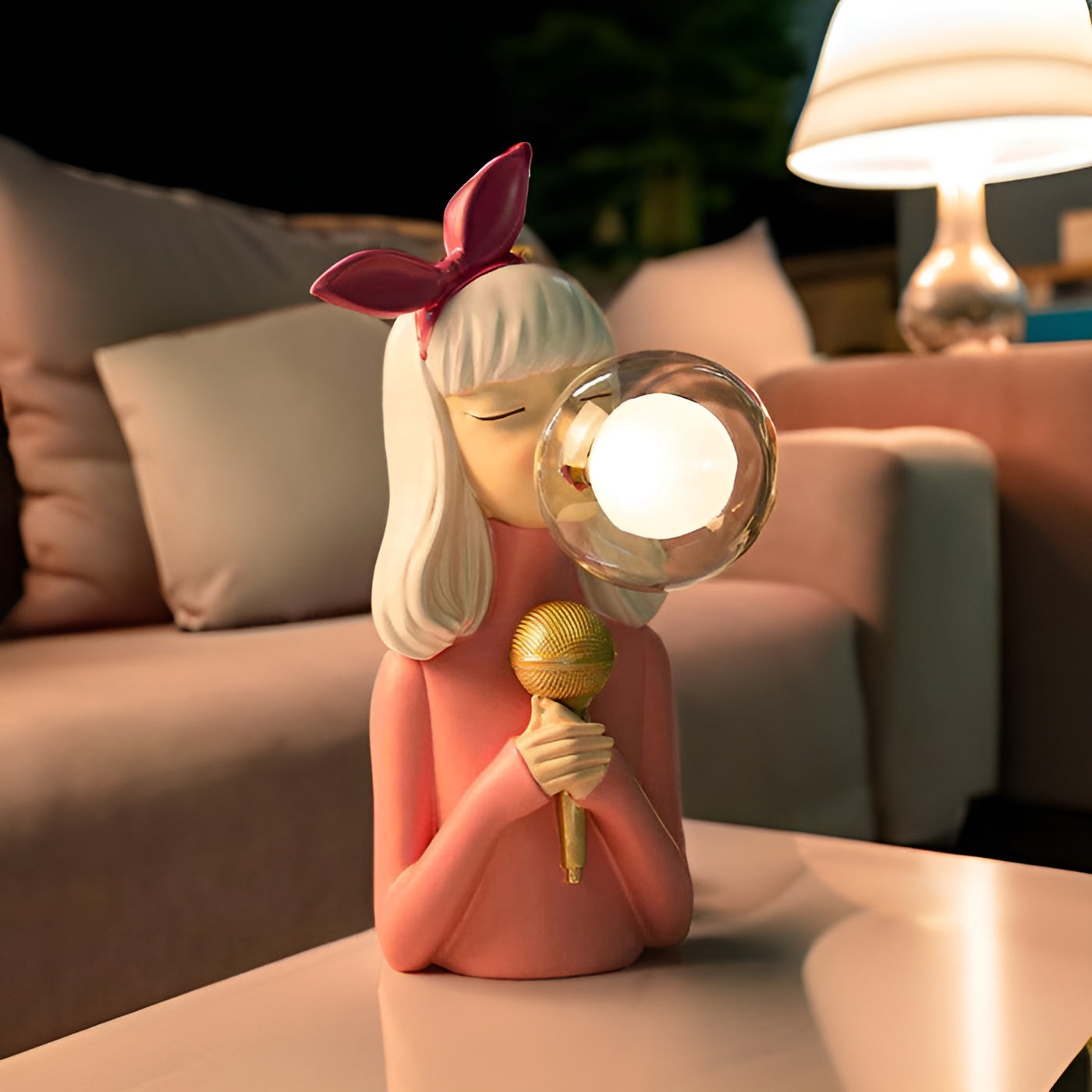 LunaSprite Table Lamp - Quartet of Playful Girl Figurines