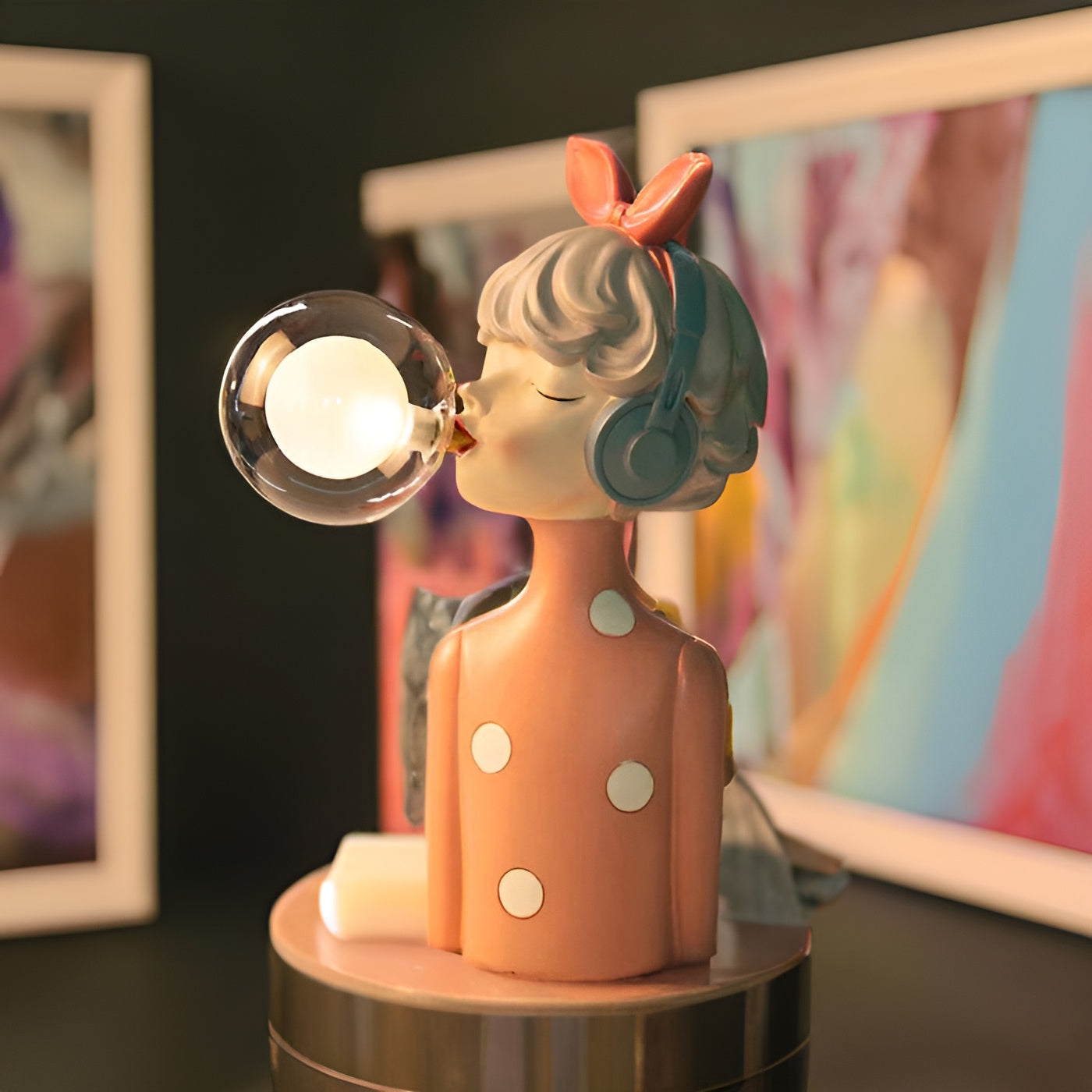 LunaSprite Table Lamp - Quartet of Playful Girl Figurines