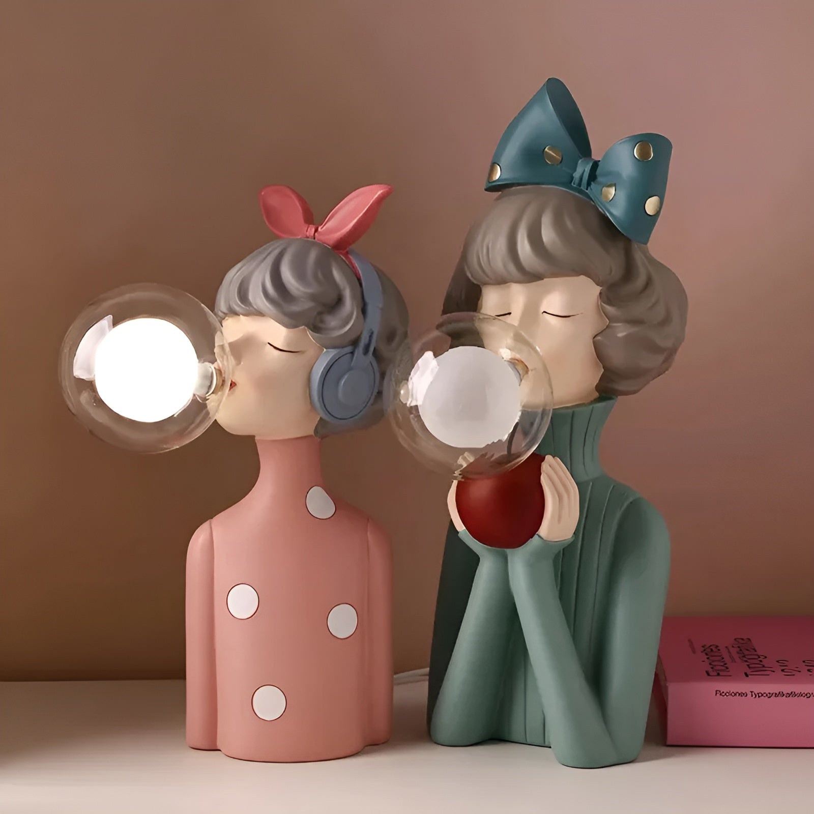 LunaSprite Table Lamp - Quartet of Playful Girl Figurines