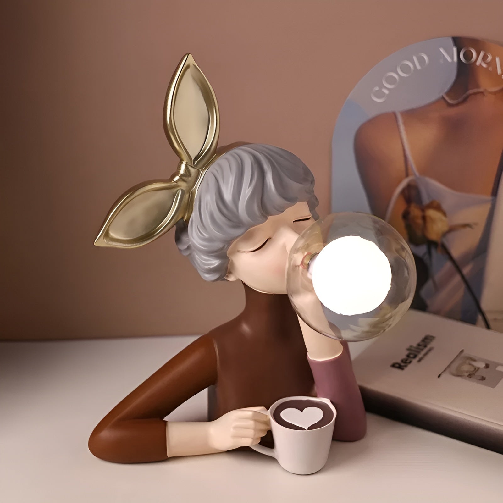 LunaSprite Table Lamp - Quartet of Playful Girl Figurines
