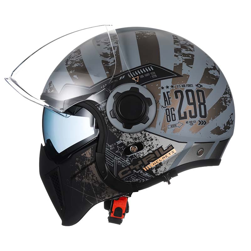 Vintage modulaire helm met dubbele vizieren DOT en ECE