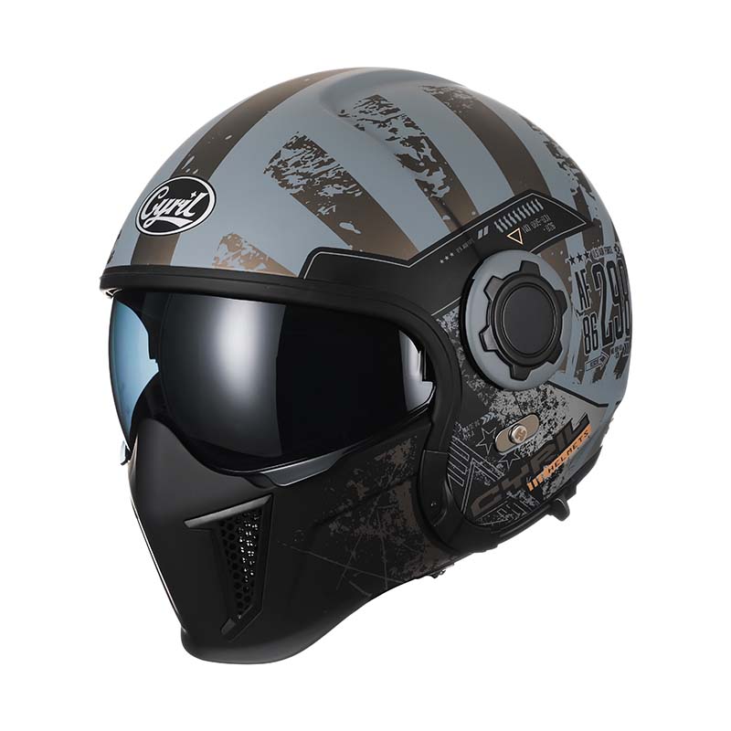 Vintage modulaire helm met dubbele vizieren DOT en ECE