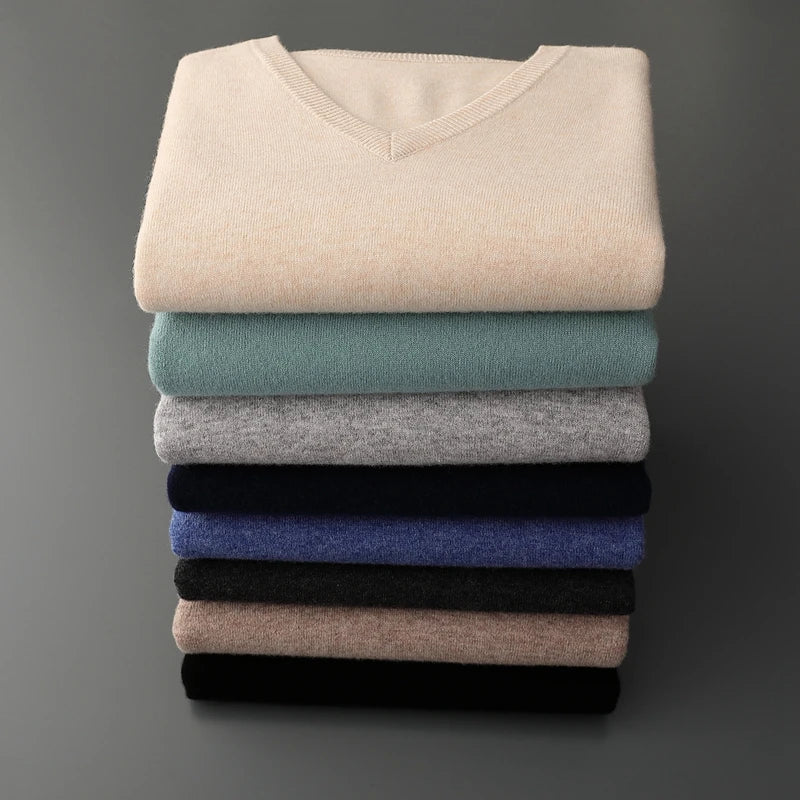 Marlow - 100% Wool - V-Neck Sweater – Classic Business Casual Knit for Autumn/Winter 7