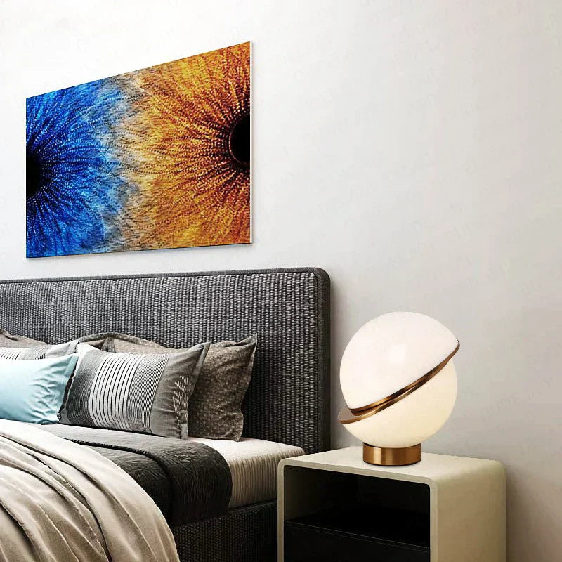 HarborWood | Håndlaget Trebordlampe med Tauaksent, Moderne LED-belysning for Soverom og Stue