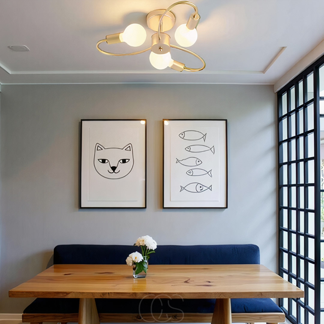 Norroe - Ceiling Lamp with 3 Braided Balls – Modern Design