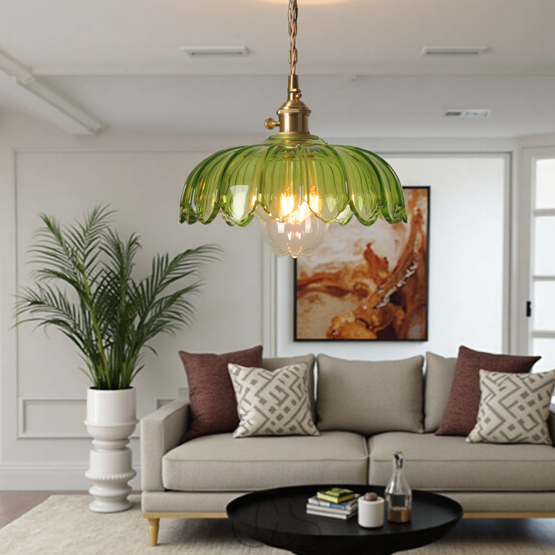 Norroe - Glass Flower Pendant Lamp - Vintage Design