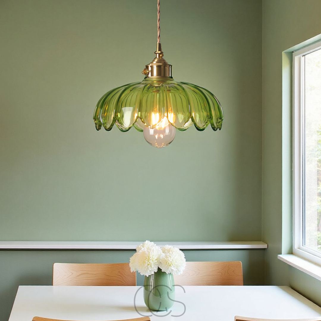 Norroe - Glass Flower Pendant Lamp - Vintage Design