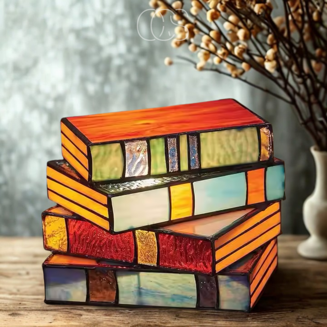 Norroe - Mosaic Book Lamp - Wireless Tiffany Table Lamp
