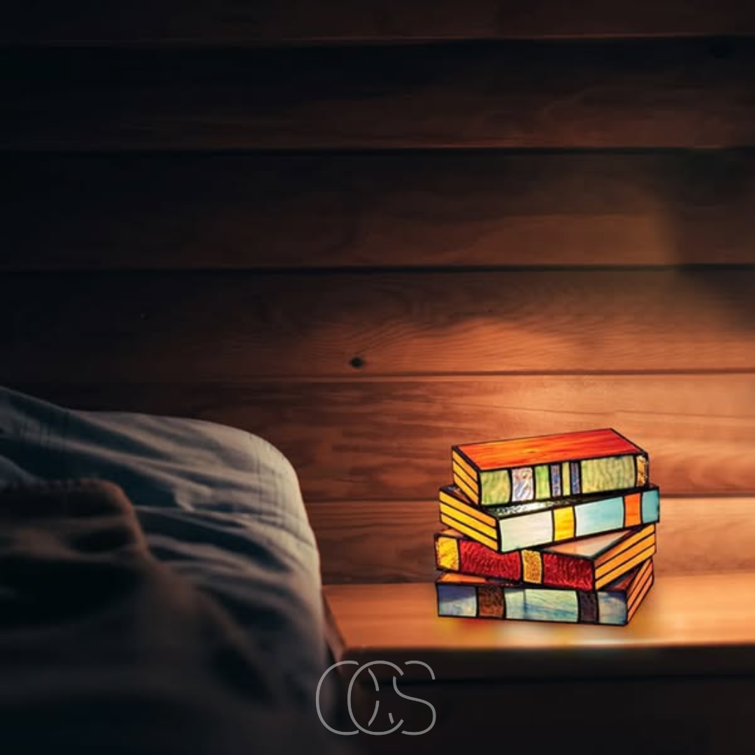Norroe - Mosaic Book Lamp - Wireless Tiffany Table Lamp