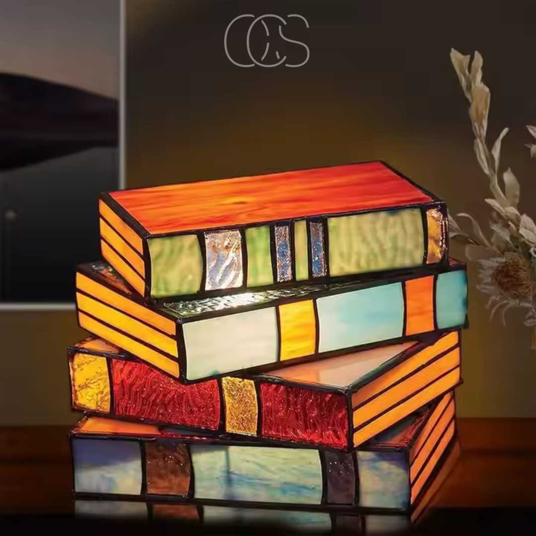 Norroe - Mosaic Book Lamp - Wireless Tiffany Table Lamp