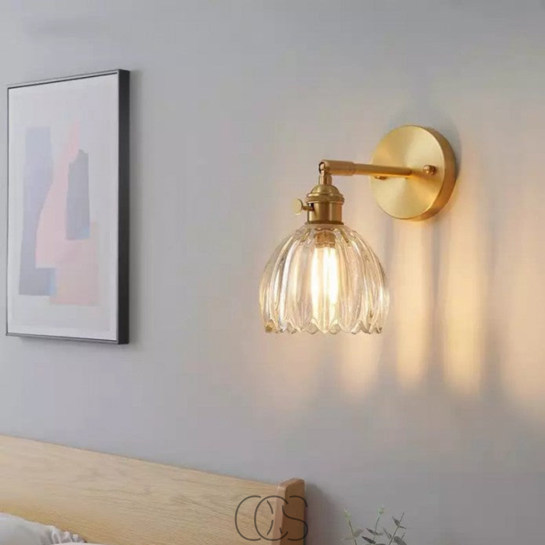 Norroe - Retro Wall Lamp with Glass Tulip Shade