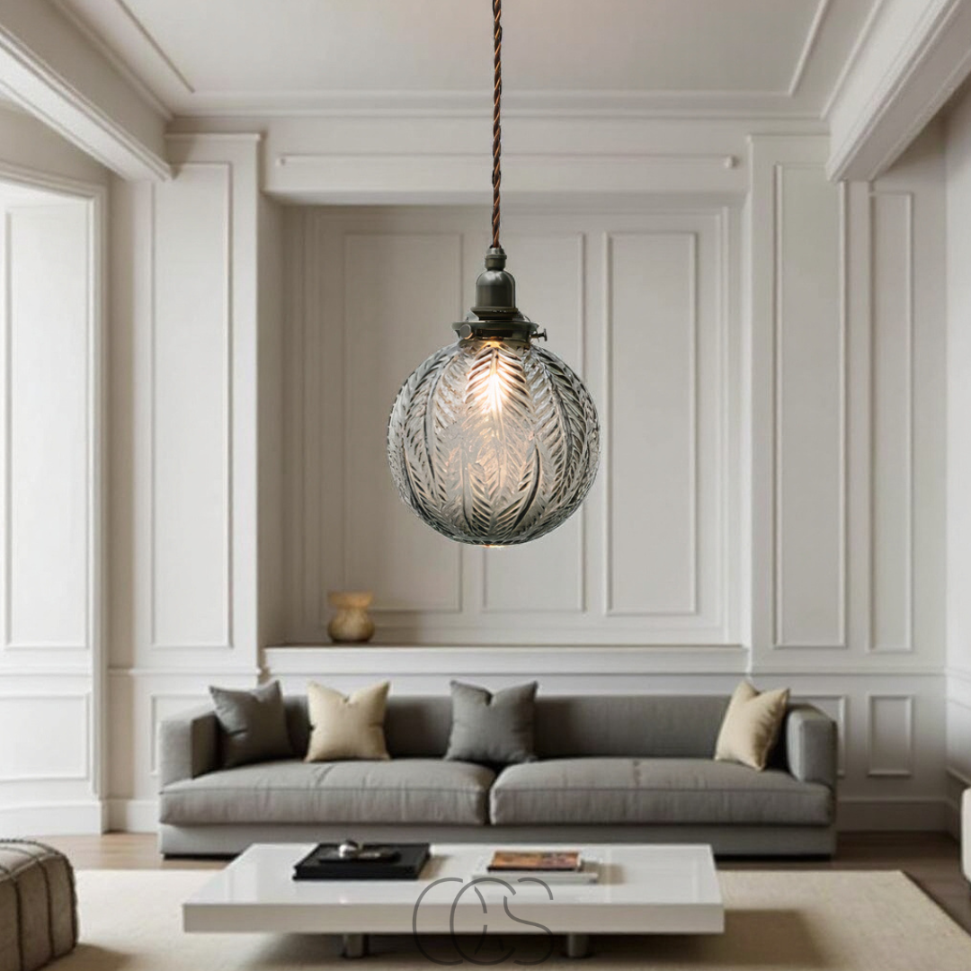 Norroe - Round Pendant Lamp Glass - Smoke Color