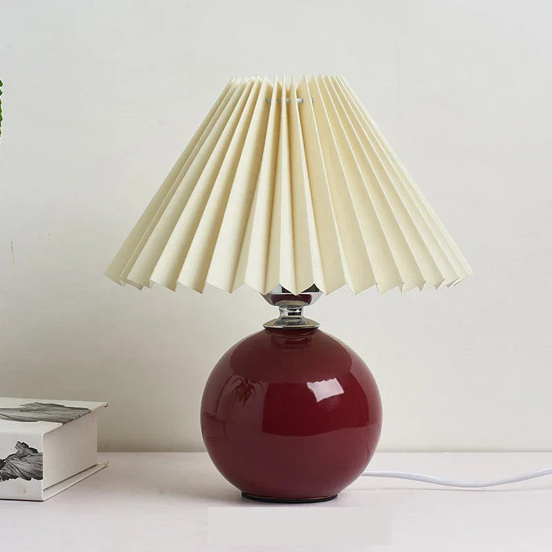 Blue Pleated Table Lamp in Modern Vintage Style