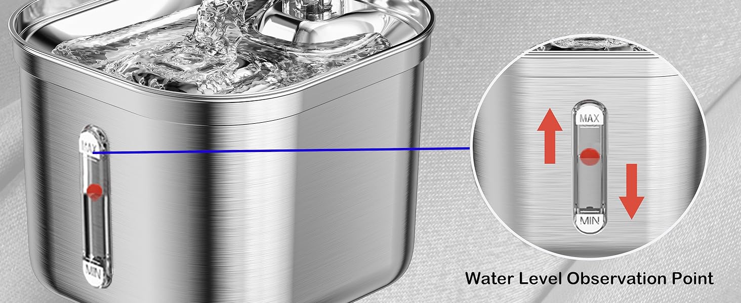 AstraFlow Auto Stainless Steel Cat Water Fountain Pro